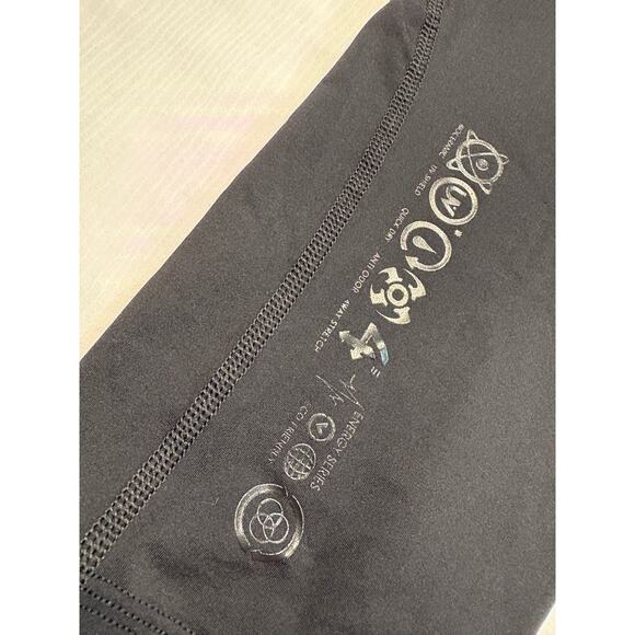 Virus Performance Compression Leggings Cropped Black Gold Womens Large Gym - Picture 11 of 16